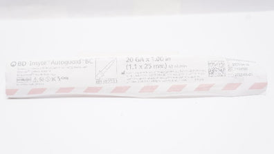 BD 382533 Insyte Autoguard BC Shielded IV Cath. 20Ga x 1.00inch 63ml/min